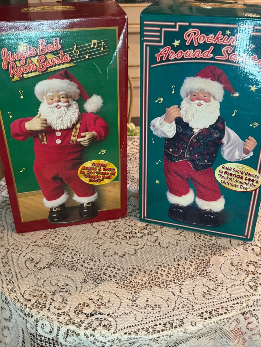 Holiday Collectible Boxes in Red and Teal